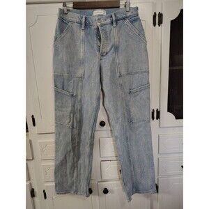 Abercrombie Fitch Jeans Cargo 90's  Straight  Curve Love Light Wash  Size 29